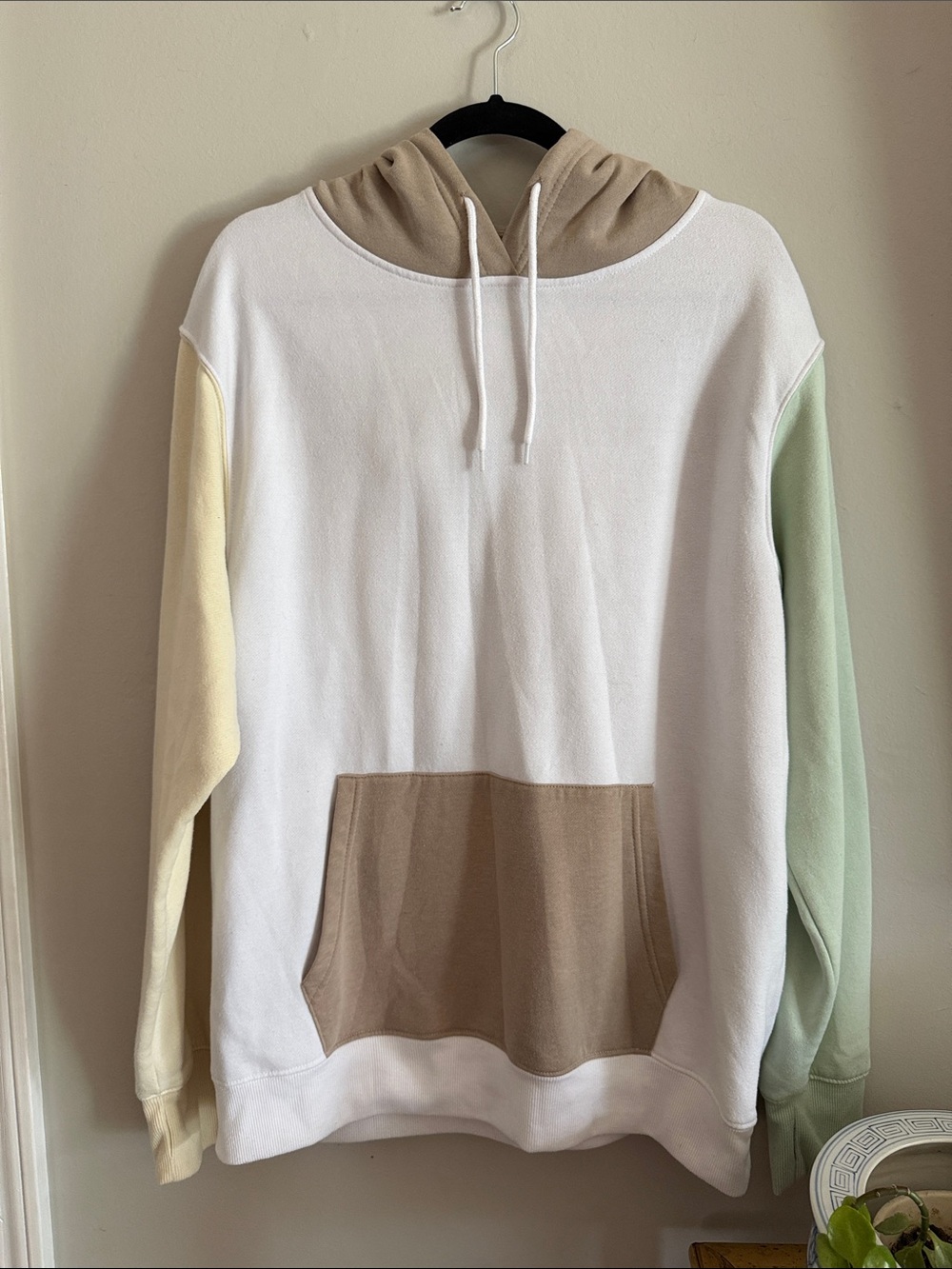 refuge Athletics Oversized Hoodie - Cream and Tan